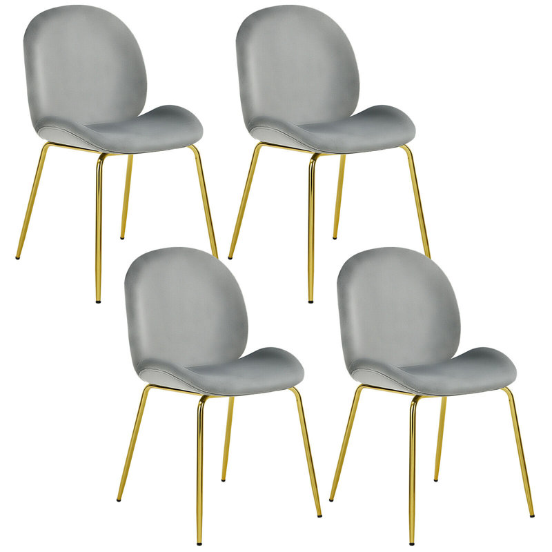Letellier 17'' H Velvet Upholstered Side Chair, Gray