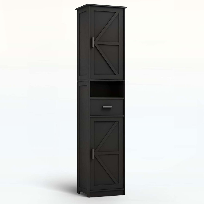 Armoire de salle de bain polyvalente avec options de rangement avancées pour une organisation optimale, Noir