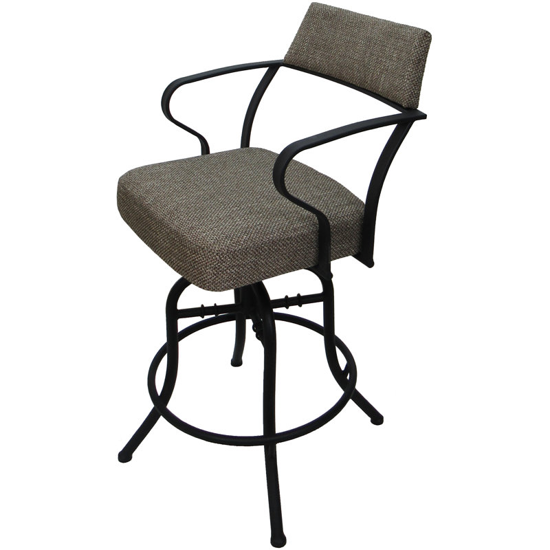 Tabouret de comptoir pivotant 26 po Chiyomi, Mélange de polyester - siège brun / structure no