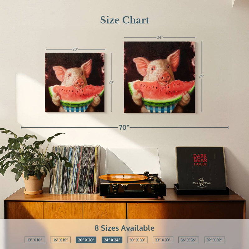 Ketti Pig Out, 24" H x 24" W