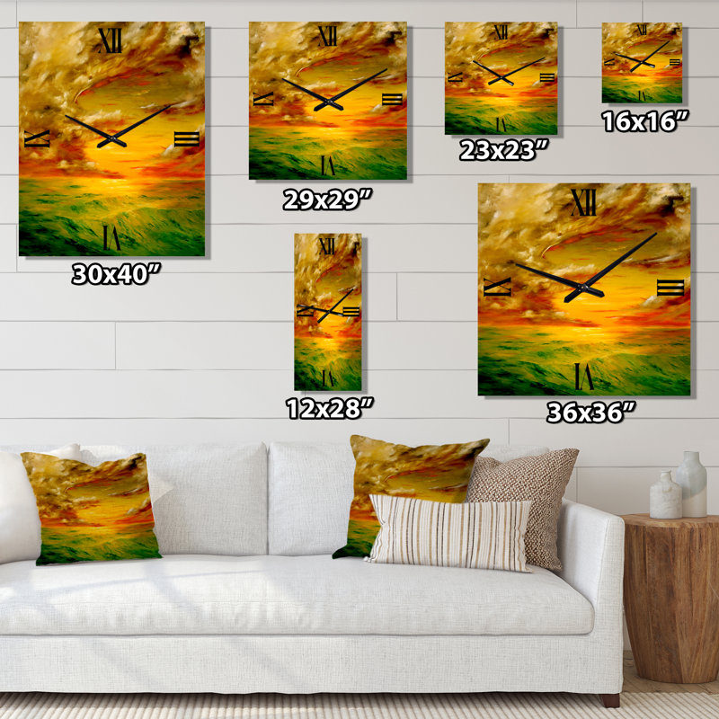 Horloge murale Bright and Sunset at Santa Rosa California, Grand