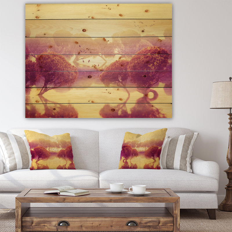 «Peaceful Japanese Gardens», art graphique, H 36 po x l 46 po x 1,5 po, Bois