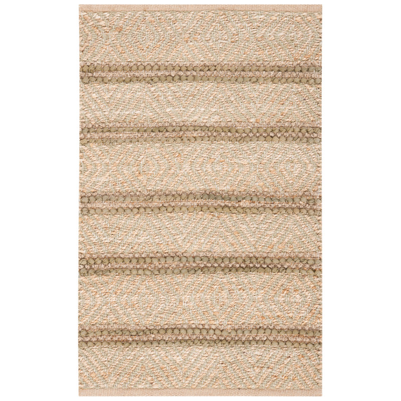 Tapis en coton tissé à la main 0,8 jute 0,25 Abbegale, Rectangle 8 pi x 10 pi
