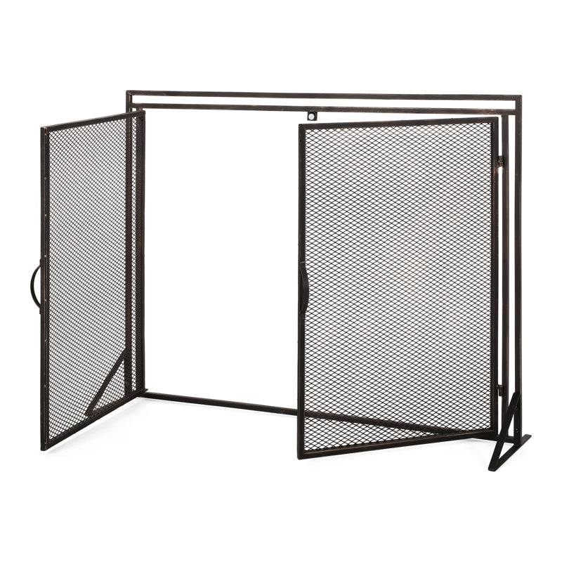 Pare-étincelles en fer mat - H 29,8 po x l 38,82 po, fabrication artisanale de qualité
