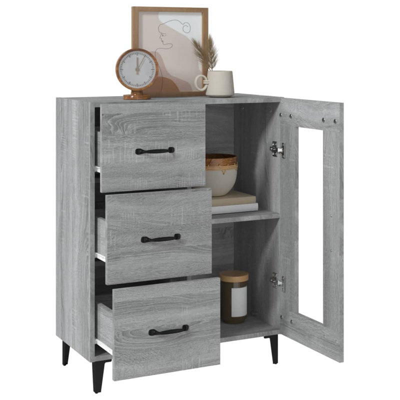 Aaroh 69.5Cm Wide 3 Drawer, Grey Sonoma