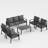 Clean-Line Aluminum Outdoor Conversation Set 7-Person Patio sofa Set with Coffee Table-202417651-202417660