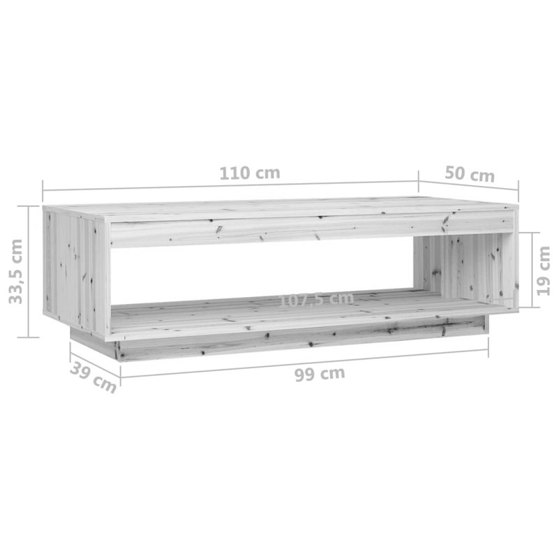 Brixxon Solid Wood Frame Coffee Table, Light Brown