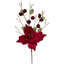 Poinsettia And Pinecone Spray -18 Inches Set Of 12
