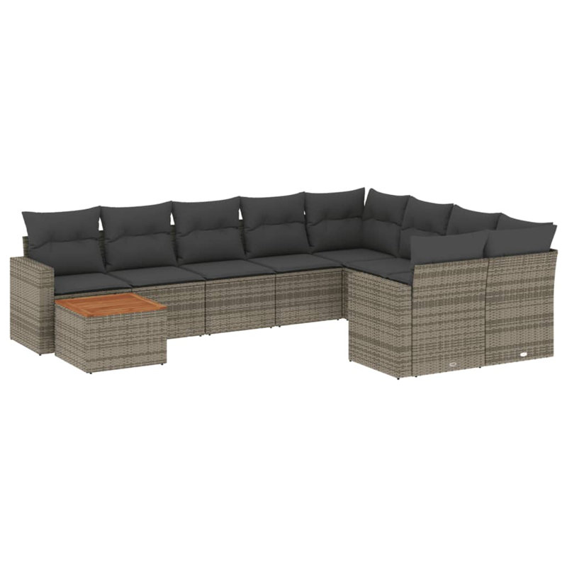 Vidaxl Garden Sofa Set Grey, Dark Grey