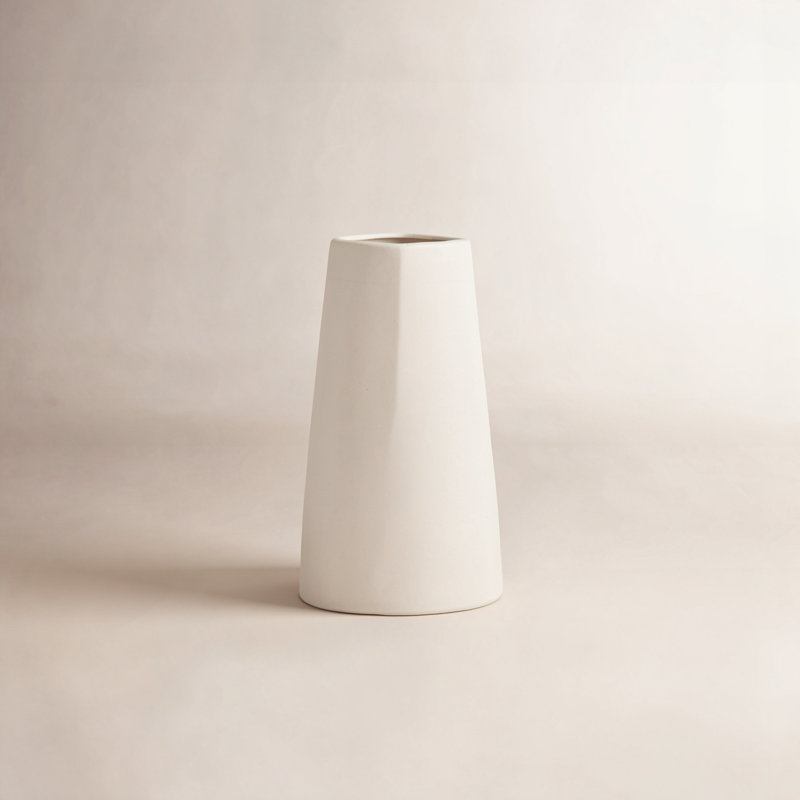 Mable Ceramic Table Vase, Cream