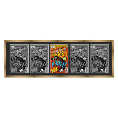5 tapis de cadre de bandes dessinées pour exposer 5 bandes dessinées UV en acrylique, support et matériel de suspension