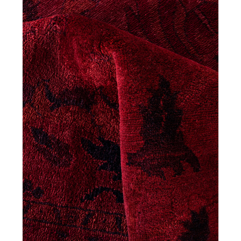 Overdyed Hand-Knotted Wool Modern-Contemporary Pink Area Rug 10' 1" x 14' 6"
