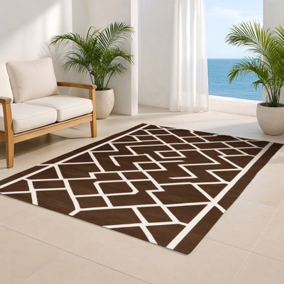 Tapis brun intérieur et extérieur Trellis