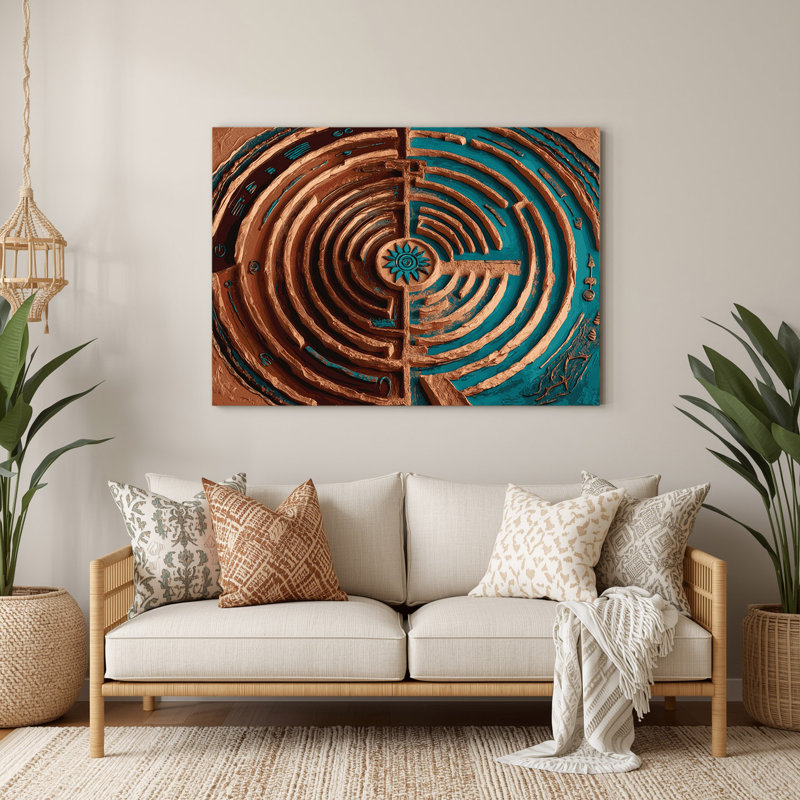 Art mural en métal gris Labyrinth 216 gris du sud-ouest, H 240 po x l 360 po x P 0,05 po