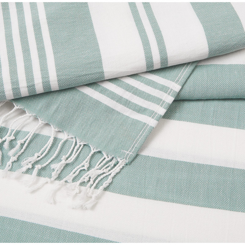 Ensemble de serviettes de plage à rayures salées Oceanfront, Vert