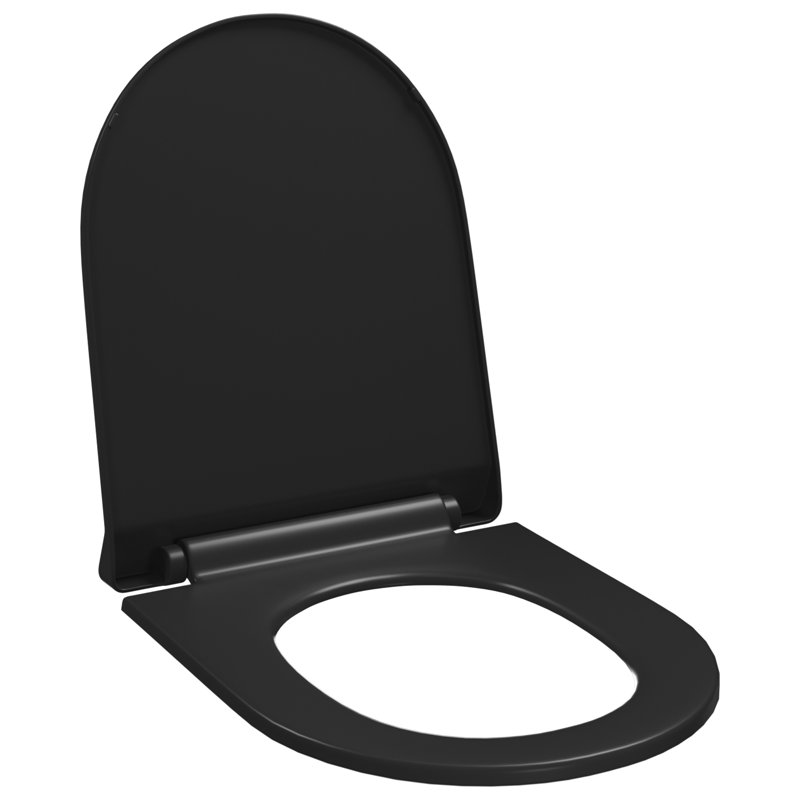 Siège de toilette à fermeture rapide vidaXL noir