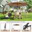 Parasol de patio décalé 10 pi avec base Yardgrace, rotation à 360 ° et inclinaison réglable, résistant aux rayons UV et à l'eau-1951655874