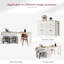 Îlot de cuisine sur roulettes 74,5 po, table de salle à manger extensible, étagère à épices et 2 tiroirs, armoire à 4 portes, chariot de rangement pour la cuisine-1590847186