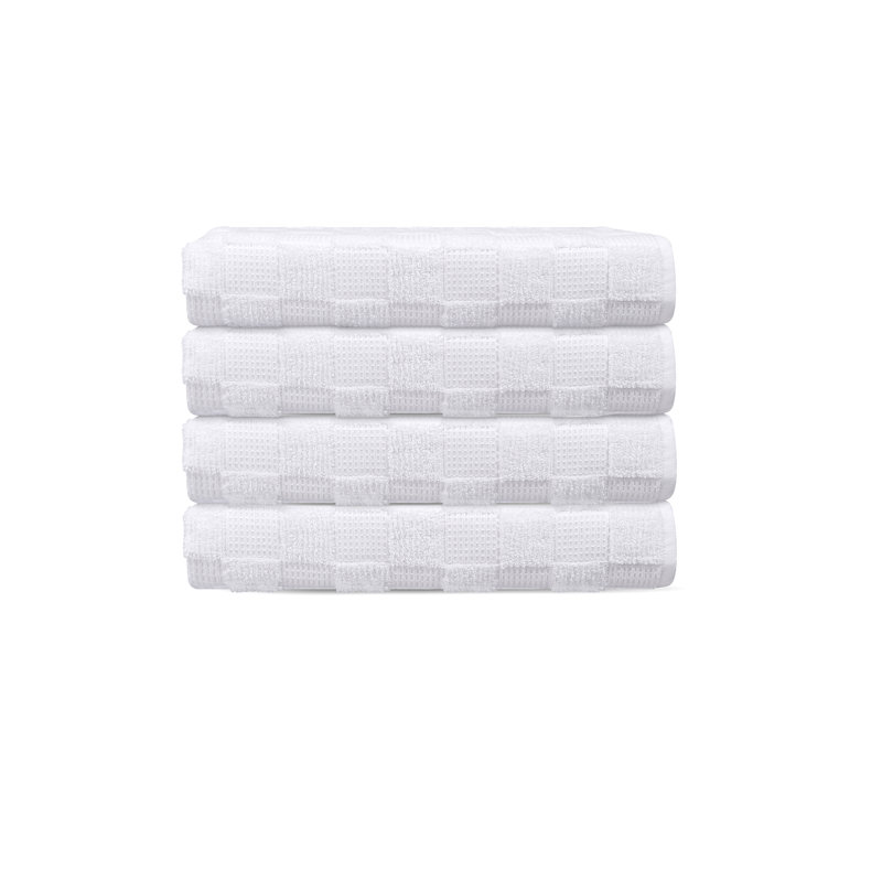 Taylorlynn 4 pcs Turkish Wash Towels Set, White