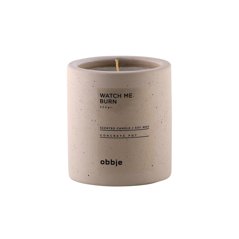 Candly Amber Scented Tumbler Candle with Concrete Holder