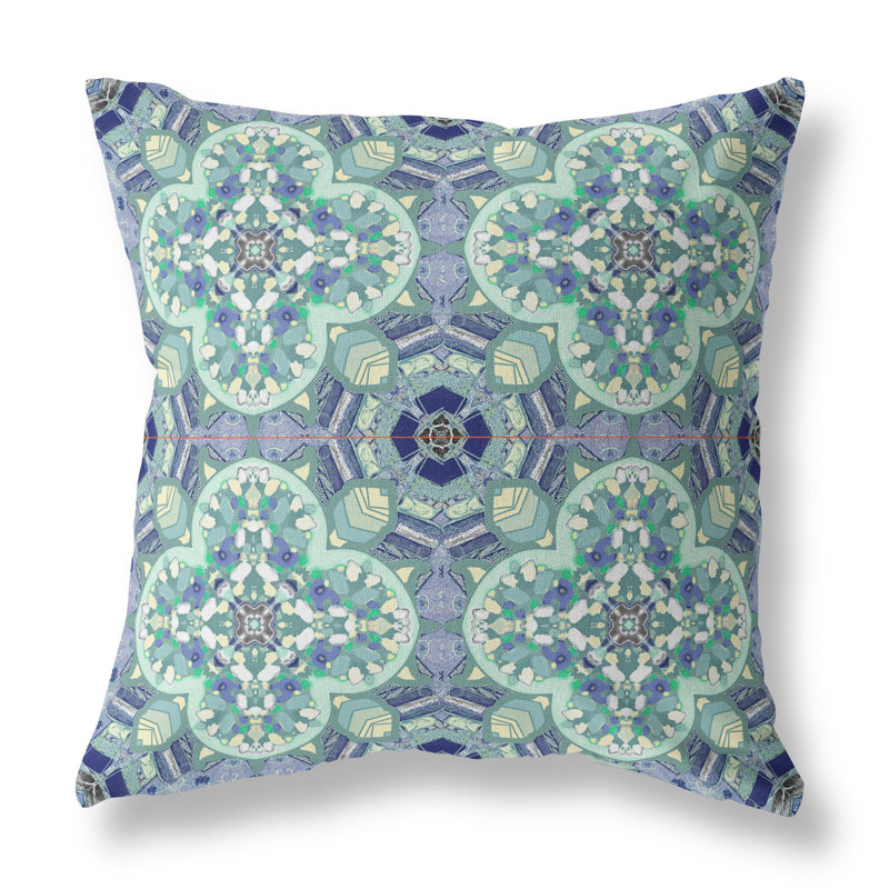 Housse de coussin carré et insert, 18" x 18", Turquoise clair / bleu