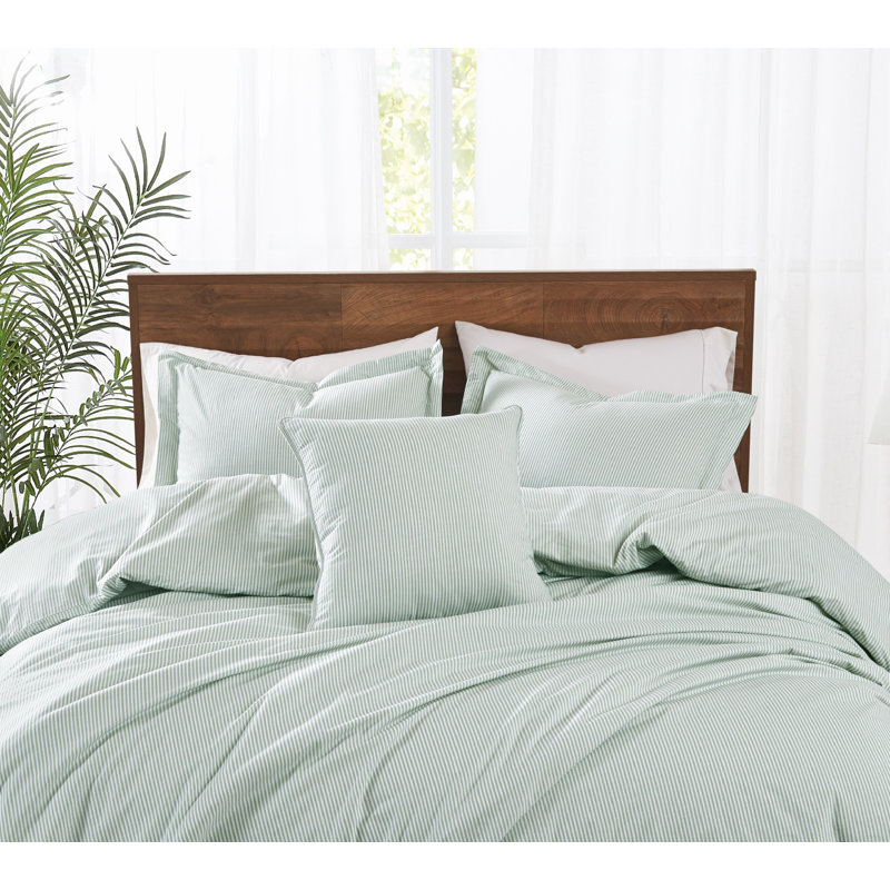 Coussin Brooklyn, Blanc / sauge