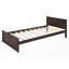 Lit mezzanine double avec lit simple, tablettes, bureau et amp; Garde-robe - Espresso (aucun sommier nécessaire, fabrication robuste)-391317000-391317002