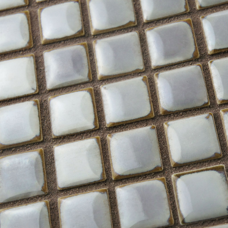 Hudson Edge 1" x 1" Porcelain Mosaic Tile, Gray Eye