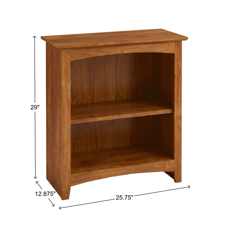 Malani 36" H Solid Wood Classic Bookcase, Tuscan Brown, (2 Shelves) 29"H x 25.75"W x 12.875"D
