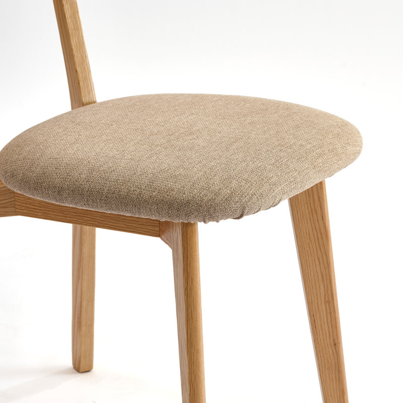 Upholstered Side Chair With Removable Cover , Light Gray, Oak