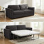 Causeuse-lit 71 po en velours avec matelas pliant, gris foncé-1578248372-1578248374