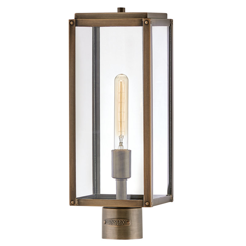 Tête de lanterne câblée à 1 lumière Caliana, Bronze brillant, H 19,25 po x l 8,75 po x P 8,75 po