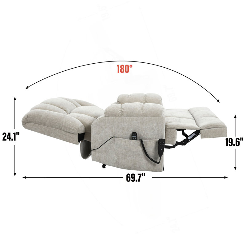 Massage inclinable à deux moteurs avec position infinie et massage électrique jusqu'à 350 LBS, Beige
