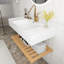 Meuble-lavabo flottant mural 36 po avec lavabo rectangulaire intégré