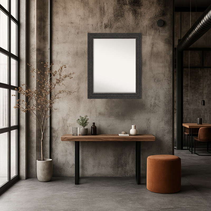 Miroir mural Attic, 27,5 po x 33,5 po, Noir