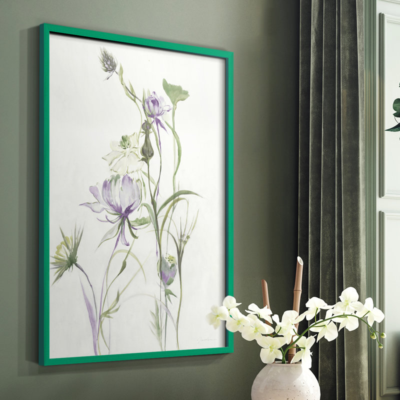 «Late Summer Wildflowers II», reproduction encadrée V30, Vert, H 10 po x l 8 po