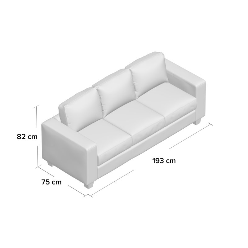 Peyton Faux Leather Sofa, Brown