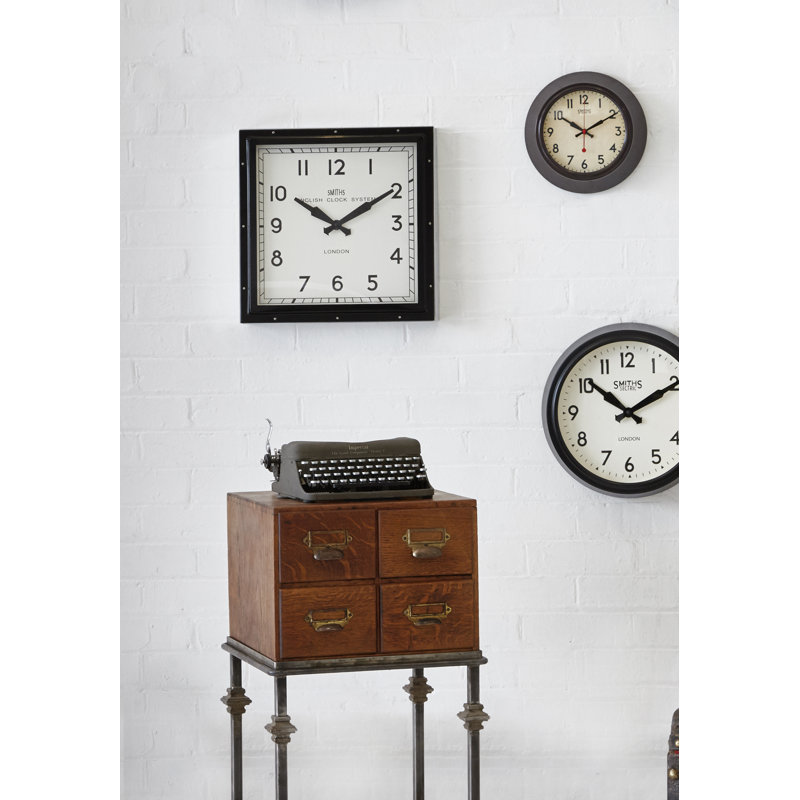 Smiths Square Wall Clock - 41cm, Black