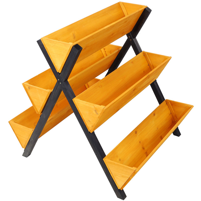 Lit de jardin surélevé vertical en bois à 3 niveaux avec pieds, ensemble de platebande surélevée pour jardin