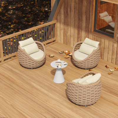 Canapés-lits d'extérieur simples à 3 places pour 4 personnes avec table basse et coussins pour l'extérieur, balcon, terrasse, bord de piscine, jardin, patio, véranda
