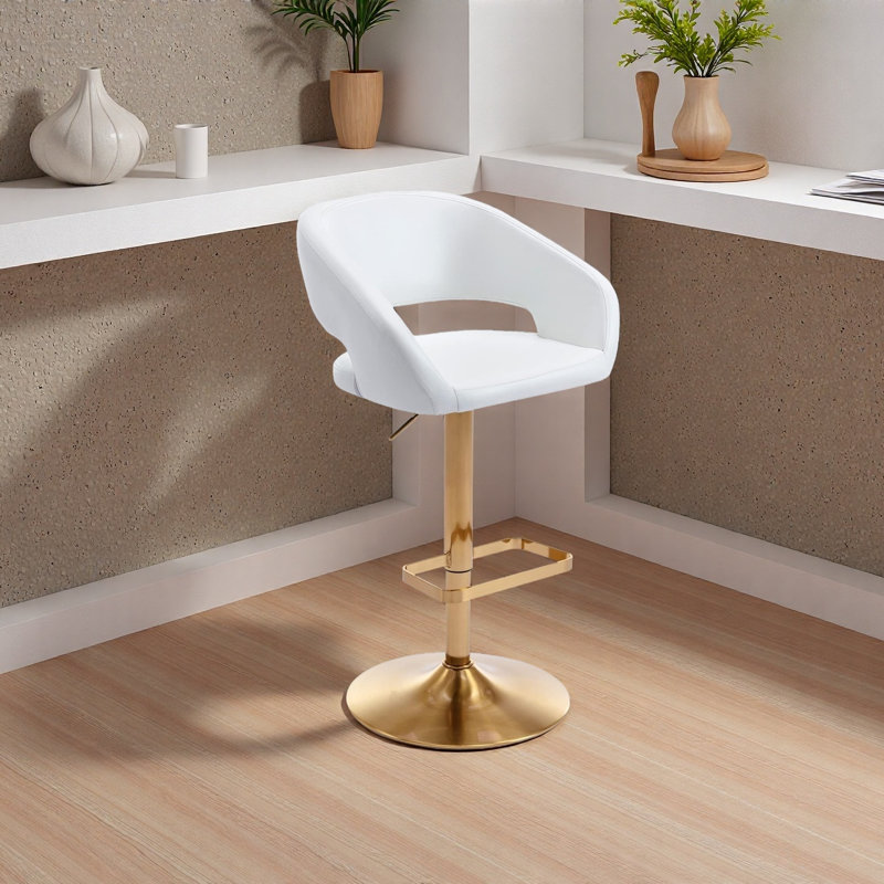 Anastacio Swivel Upholstered Adjustable Height Counter Stool with Metal Frame,Bar Stools with Footrest, Kitchen Island Chairs for Dining Room, Home Bar, Cafe