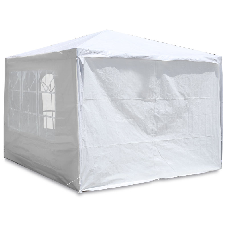 Auvent de tente d'extérieur 10 pi x 10 pi - Pavillon de jardin en polypropylène blanc