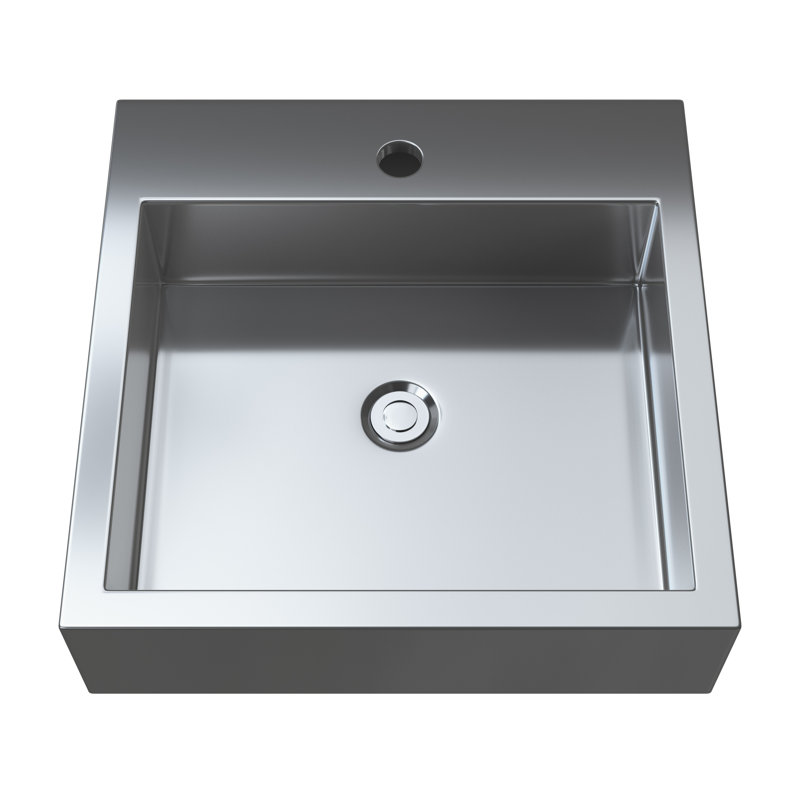 Cantrio MS-005 17.6 inch 18-Gauge 304 Stainless Steel Dual Mount Bathroom Sink