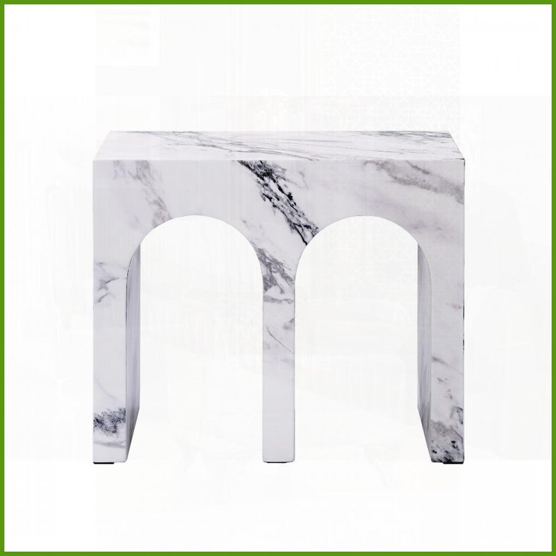Élégante table basse en pierre d'ingénierie pour le salon, facile à nettoyer et amp; Résistant aux taches