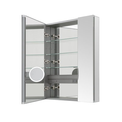Armoire à pharmacie désencombrant, miroir grossissant réglable verticalement 3 fois, prises électriques Royale, l 36 po x H 30 po x P 5 po.