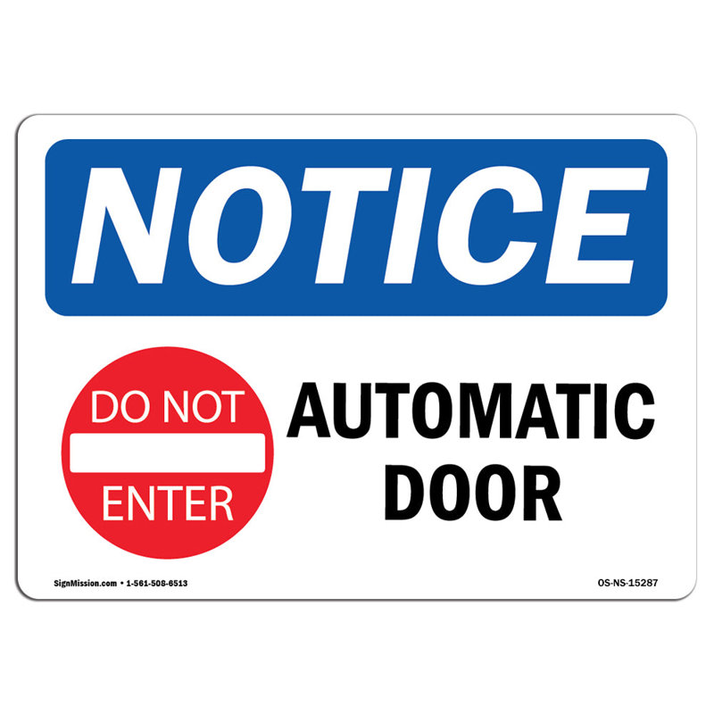 Plaque de porte automatique en aluminium 18 x 24, H 24 po x l 18 po x P 0,1 po