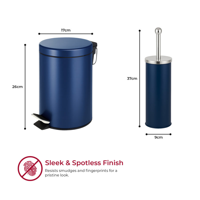 Mccabe Metal Step On Kitchen Trash Can - 3L, Blue