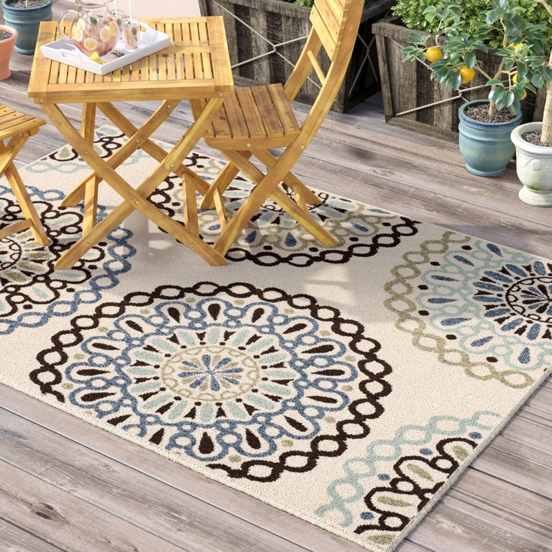 Centeno Veranda Performance Floral Indoor/Outdoor Area Rug, Rectangle 6'7" x 9'6"