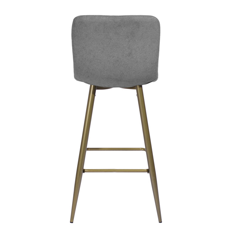 Frye Upholstered Counter Stool with Metal Frame, Dark Grey