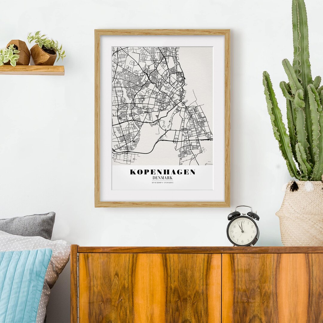 Gerahmtes Poster Copenhagen Map - Classic